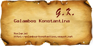 Galambos Konstantina névjegykártya